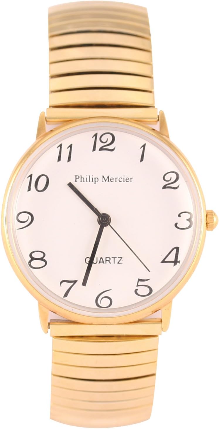 Men's Quartz Watch with White Dial Analogue Display and Gold Bracelet MC45/A