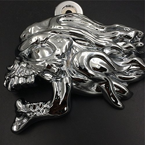 Httmt Mt246-009-A-Cd Chrome Ghost Head Wind Head Horn Cover Compatible With 1992 And Up Harley-Davidson With Side Mount Inchescowbell Inches And All V-Rod's With Led Light #TOP5