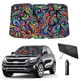 Coricha Windshield Sun Shade Car Brella Shield 57 * 31" Umbrella Sunshade for Front Window Sun Visor