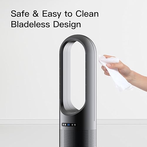 Miniatura 9 de Ventilador de torre 3 en 1, ventilador sin aspas de refrigeración y calefacción de 31.5 pulgadas con filtro HEPA 99.97%, ventilador de piso