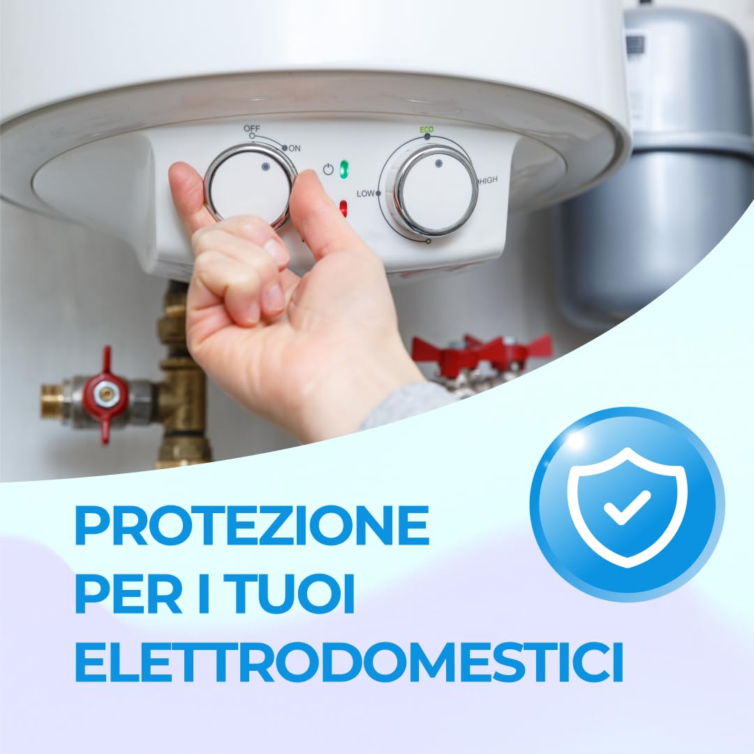 WK - Dosificador giratorio de polifosfato para caldera, útil para filtración de agua, con 4 cartuchos incluidos, actúa como antical y anticorrosión para todos los sistemas