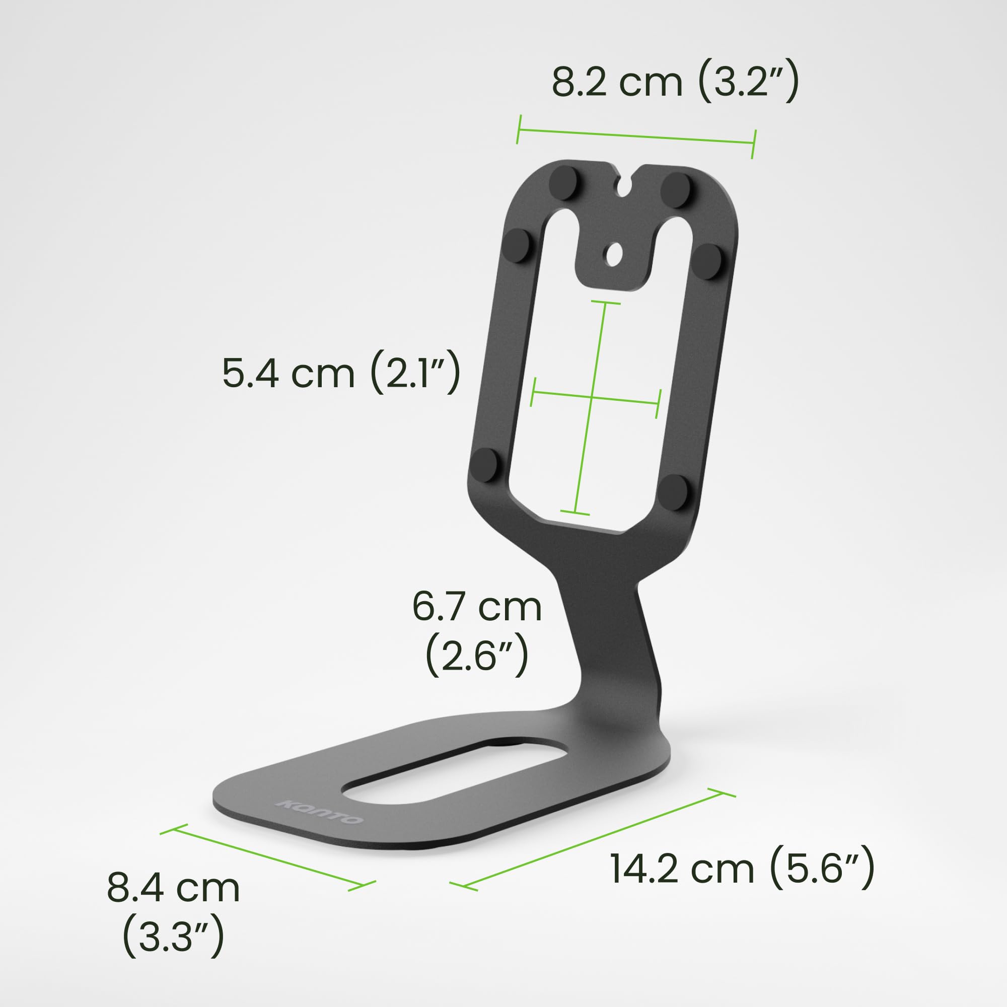 Kanto SU2 Rear-Mounted Desktop Stands for Uki and Ora | Elevated and Angled to Improve Sound | ¼-20 Thread | Holds 1.4 kg | Pair | Black