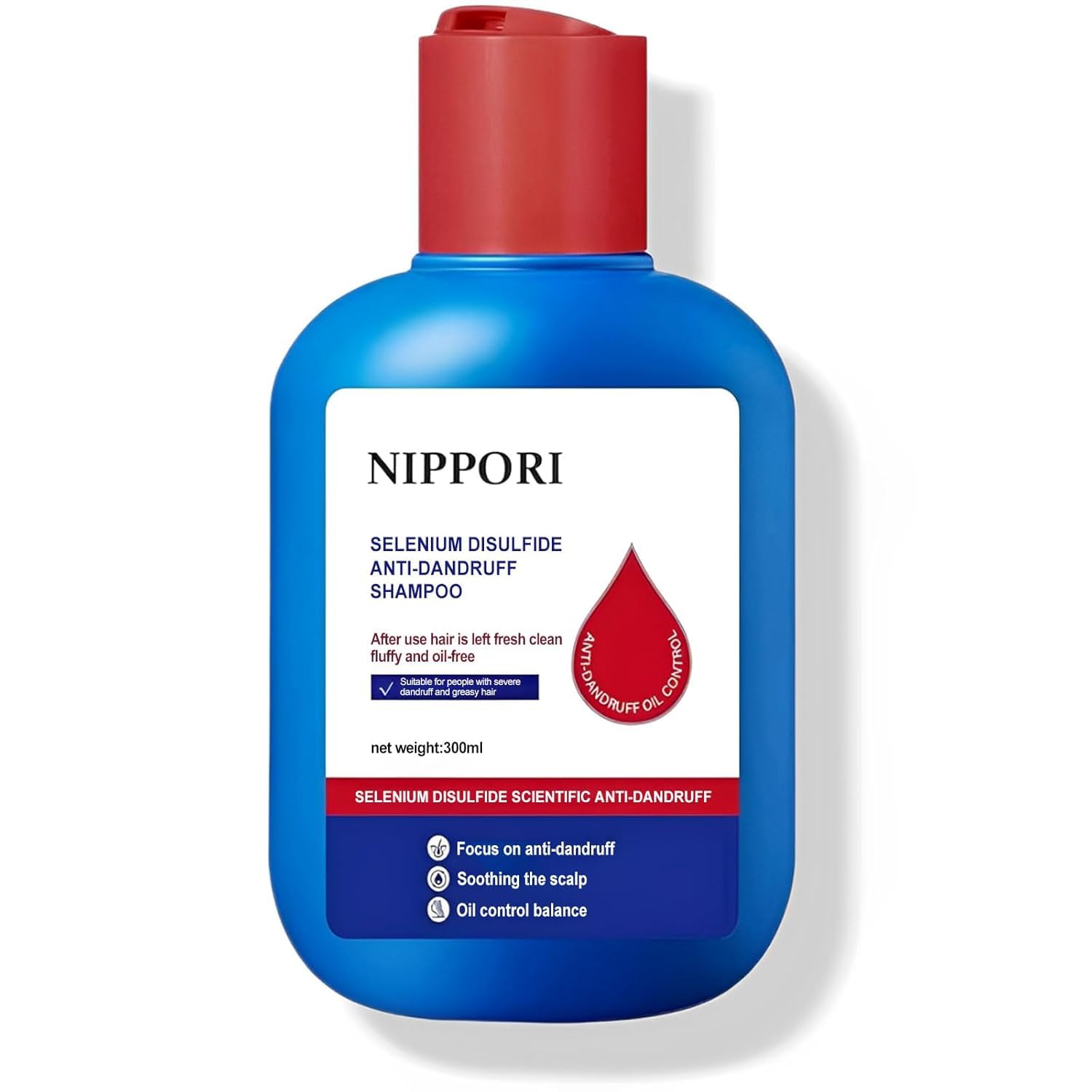 300ML Anti-Dandruff Shampoo, 𝐒𝐞𝐥𝐞𝐧𝐢𝐮𝐦 𝐃𝐢𝐬𝐮𝐥𝐟𝐢𝐝𝐞 Shampoo, 𝐒𝐡𝐚𝐦𝐩𝐨𝐨 Para La Caspa, Hair Care 𝐒𝐡𝐚𝐦𝐩𝐨𝐨 Oil Control for Men and Women (300ML/1PCS)
