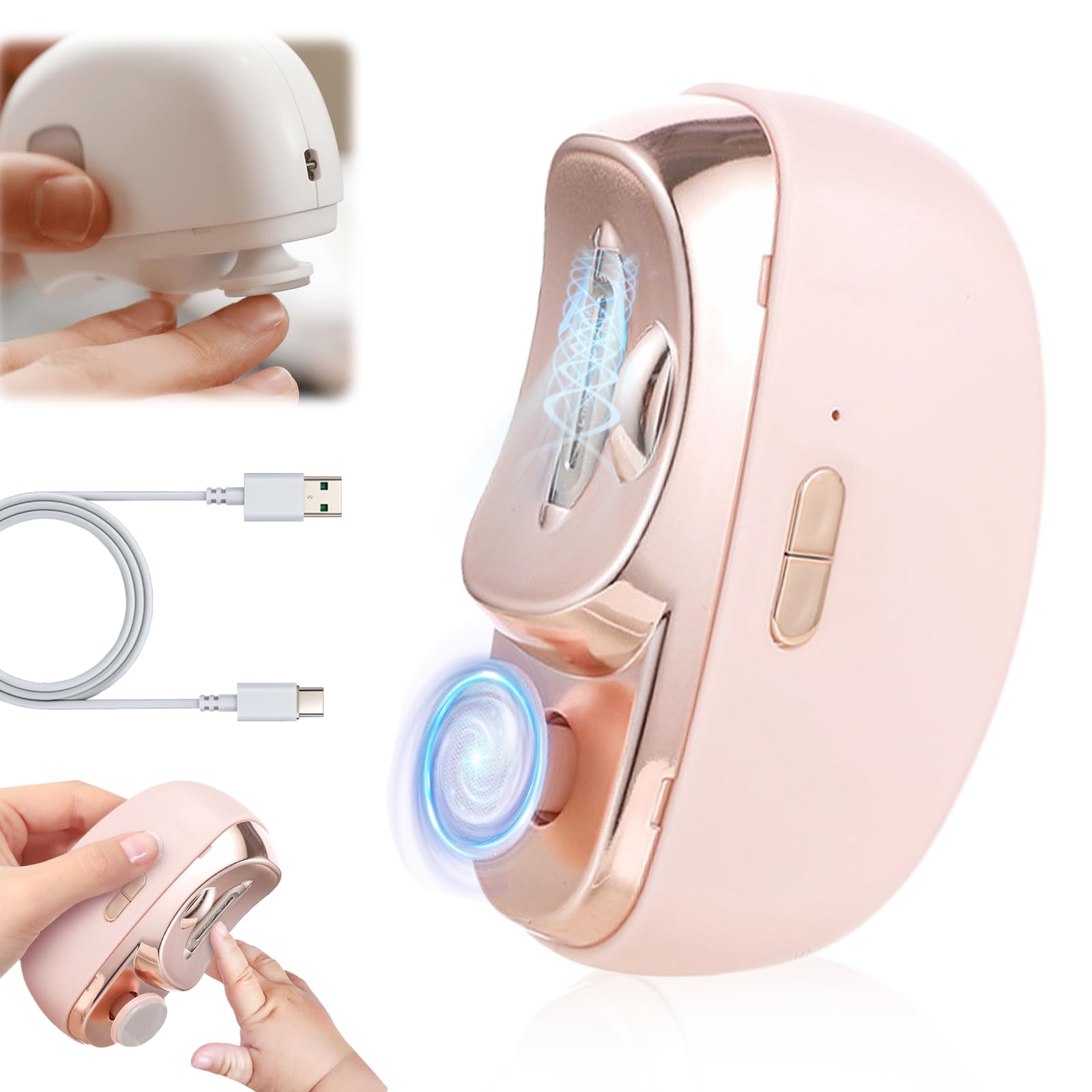Electric Nail Clipper for Seniors 2026 New 2 in 1 Automatic Smart Nail Clippers with Polisher Adjustable 3