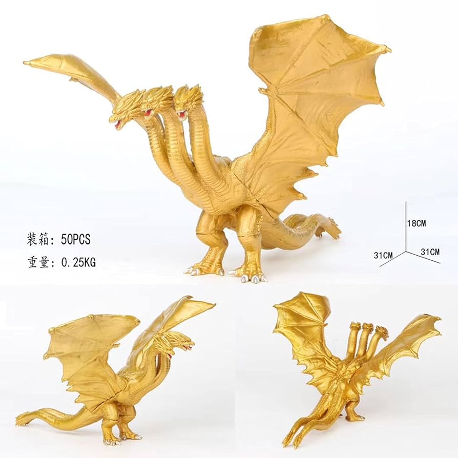 キングギドラ PVC フィギュア 2018年製 Amazon.co.jp: 恐竜モンスターキングギドラPVCモデル、三頭竜