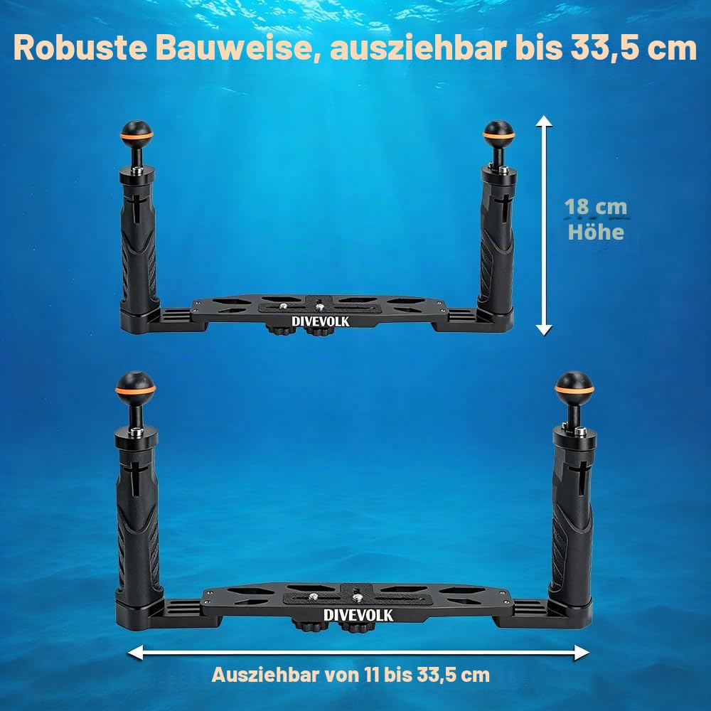 DIVEVOLK Doppelgriff für Seatouch 4 Max Unterwassergehäuse
