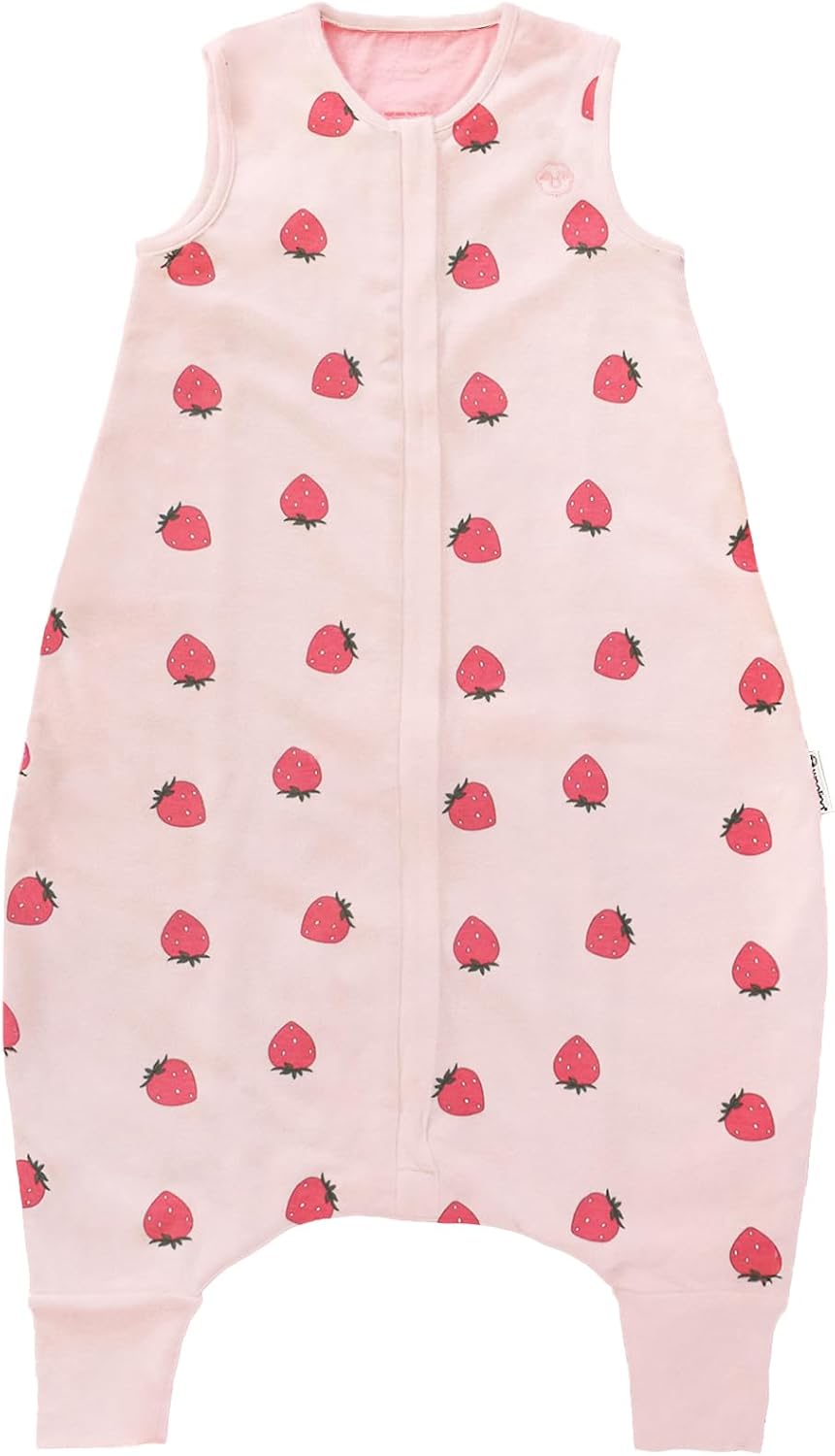 Woolino 4 Season Baby Sleep Bag with Feet Opening, Australian Merino Wool and Organic Cotton, Toddler Sleeping Bag, 6-18mo, Strawberry