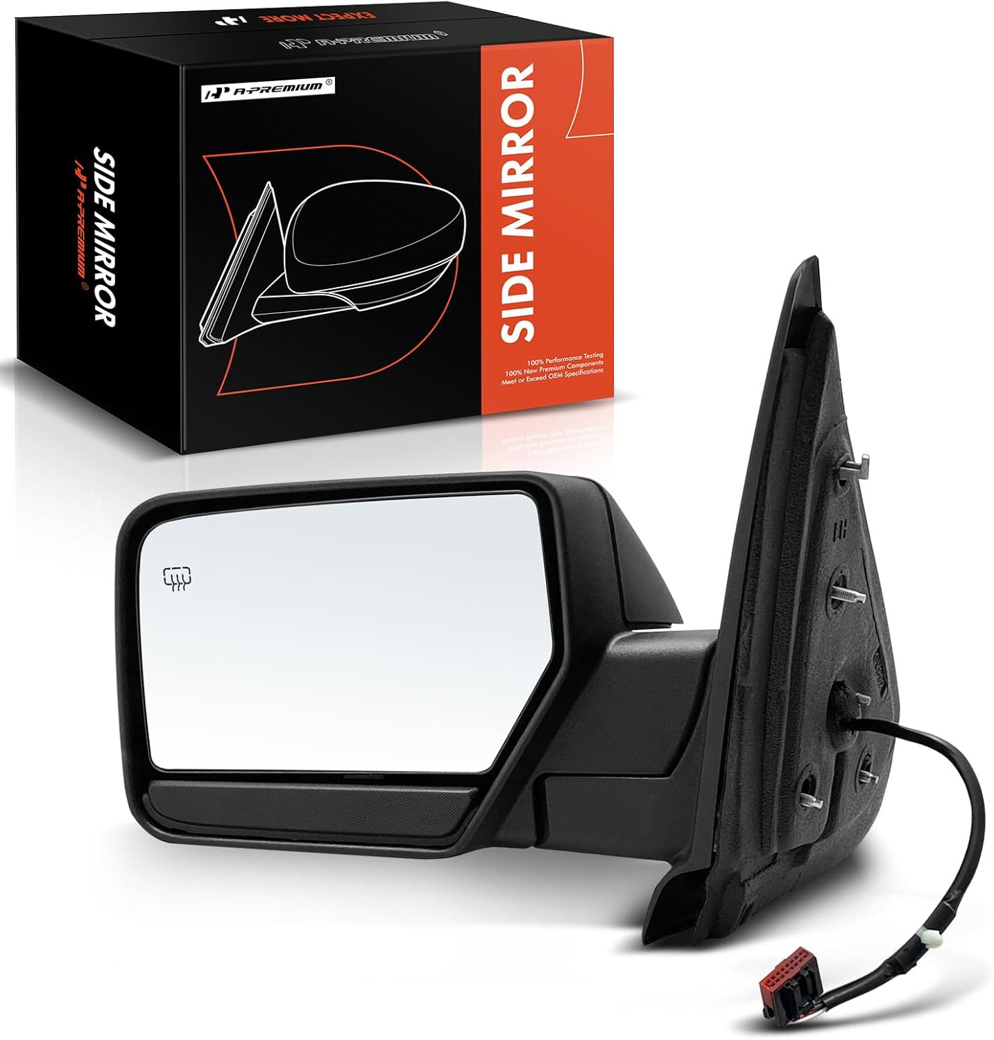 A-Premium Driver Side Power Door Mirror - Compatible with Ford Expedition 2011 - Heated Manual Folding Black Outside Rear View Mirror w/Puddle Light - Replace# BL1Z17683AA Left Driver Side