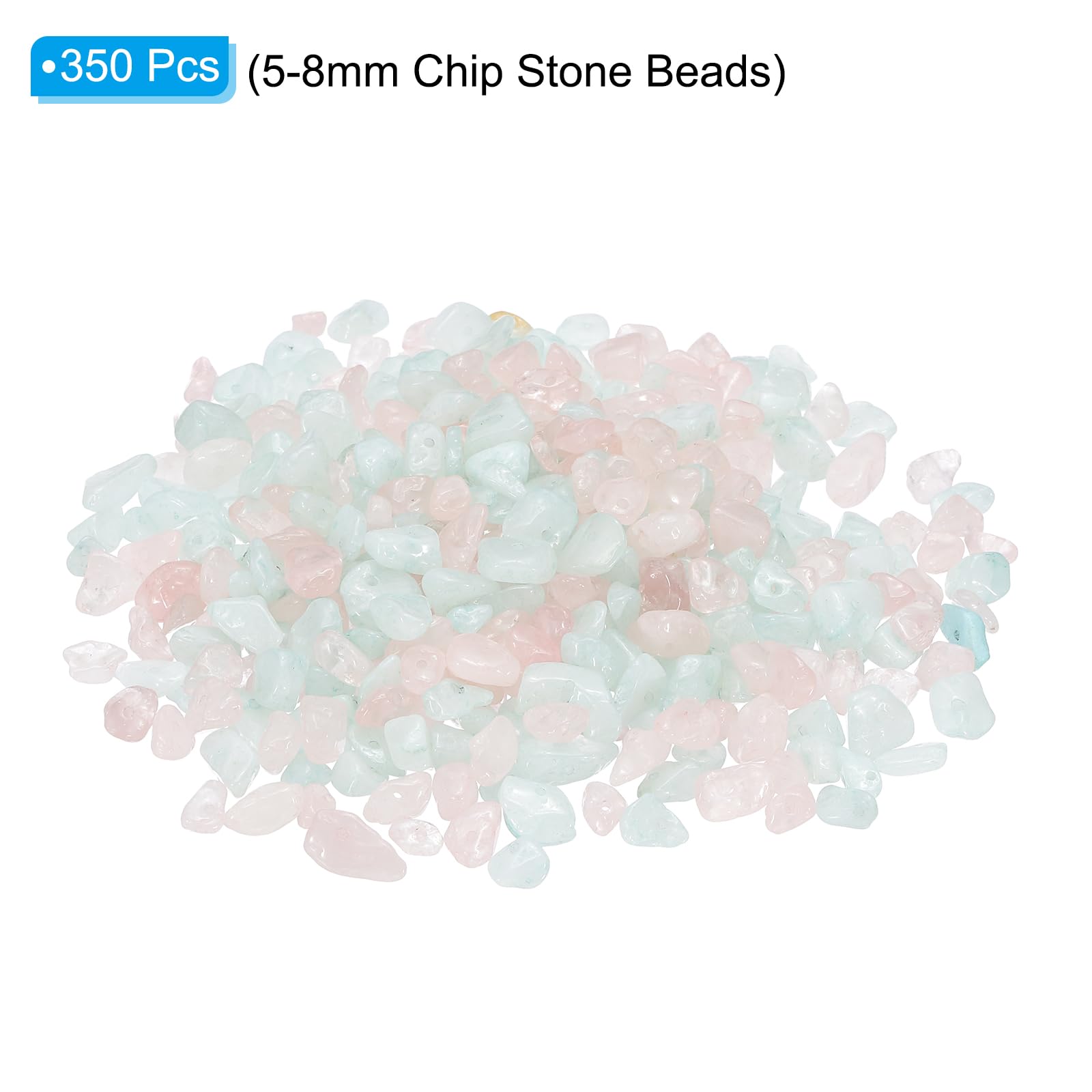 PATIKIL Chip Stone Beads, 350Pcs Crystals Gemstone Irregular Stone Loose Rocks Bead for DIY Jewelry Making Bracelet Necklace Earring, Pink Blue - Image 2
