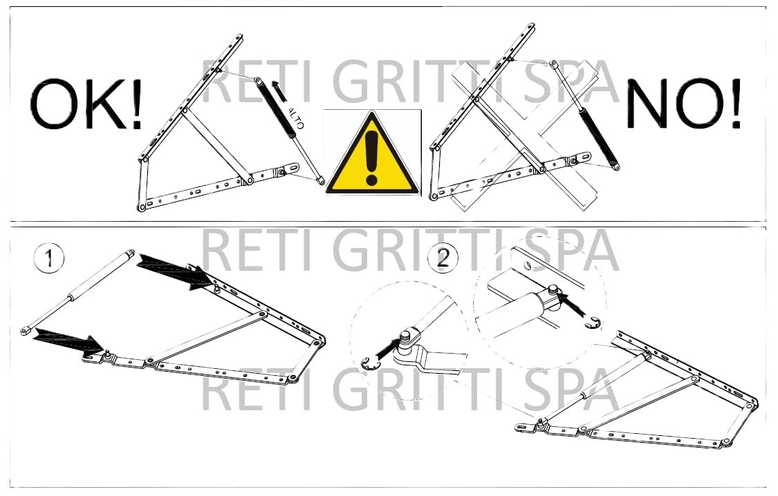 PIST4541000 Coppia I Molle a Gas (Pistone), Interasse 454 Mm, Potenza 1000 N