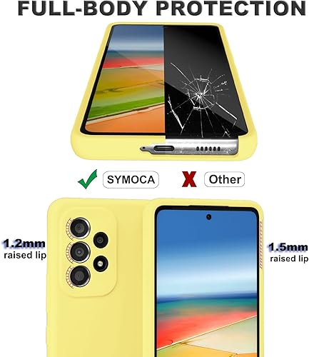 Miniatura 2 de SYMOCA Liqiud - Funda de silicona para Samsung Galaxy A53 5G de silicona sedosa, delgada, de cuerpo completo, a prueba de golpes, con forro de