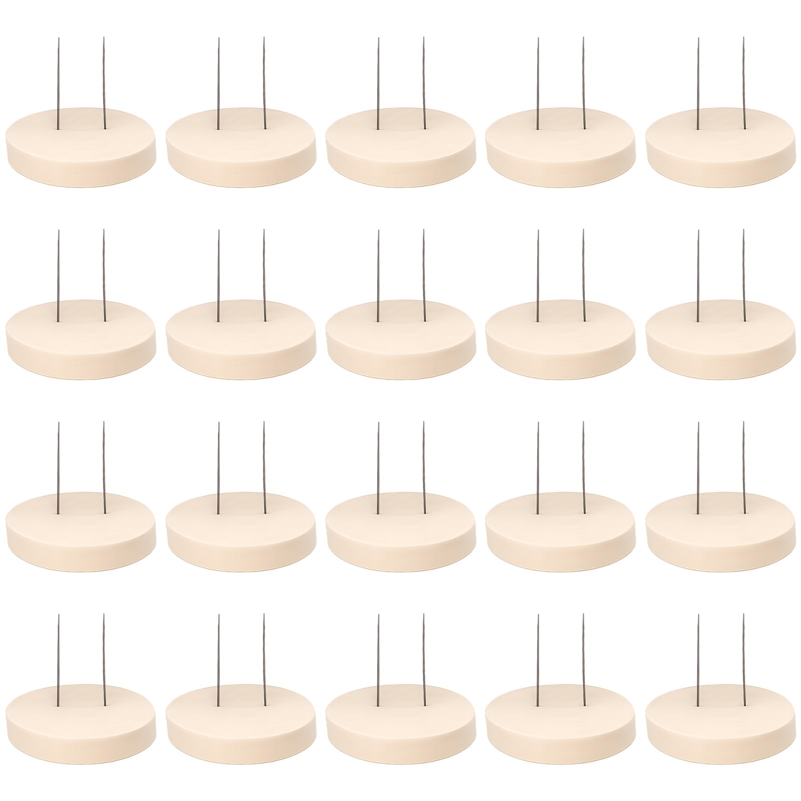 20 Pezzi Supporto per Bambole in Legno Supporto Bambola Uncinetto 6 cm Base per Bambole in Feltro con Doppio Ago in Acciaio Espositore Legno per Bambola All'Uncinetto Fatte a Mano Figure