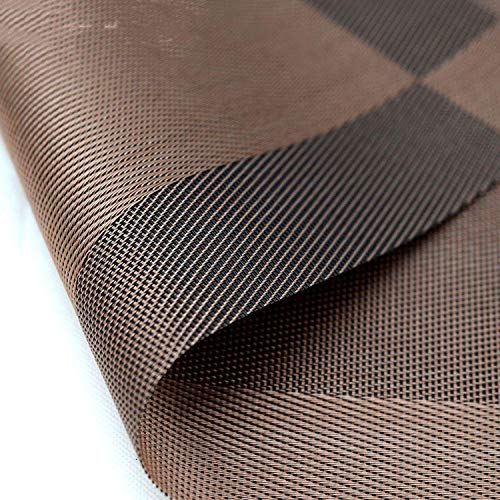 Image of OXSAM Placemats, Heat Insulation Non-Slip Vinyl mats, Stain-Resistant Tablemats for Home and cafe Dining Table Decor (Brown, Pack of 8)