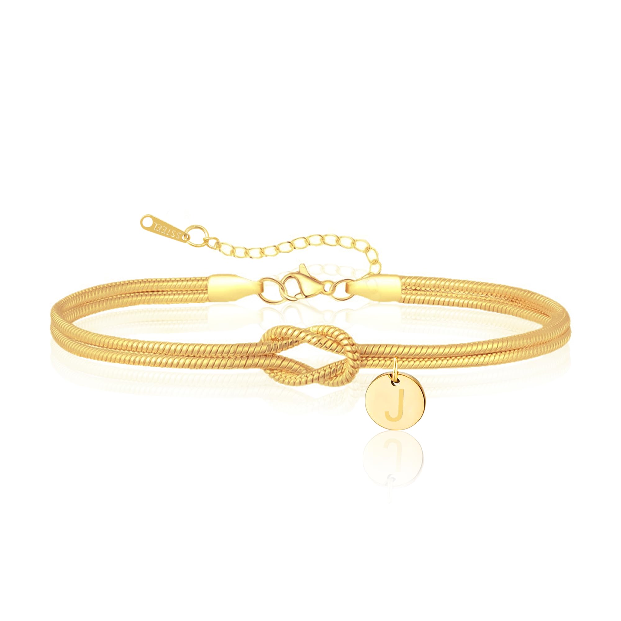HAYOUWAY Armband Damen Gold mit Buchstaben 14K Gold Vergolde