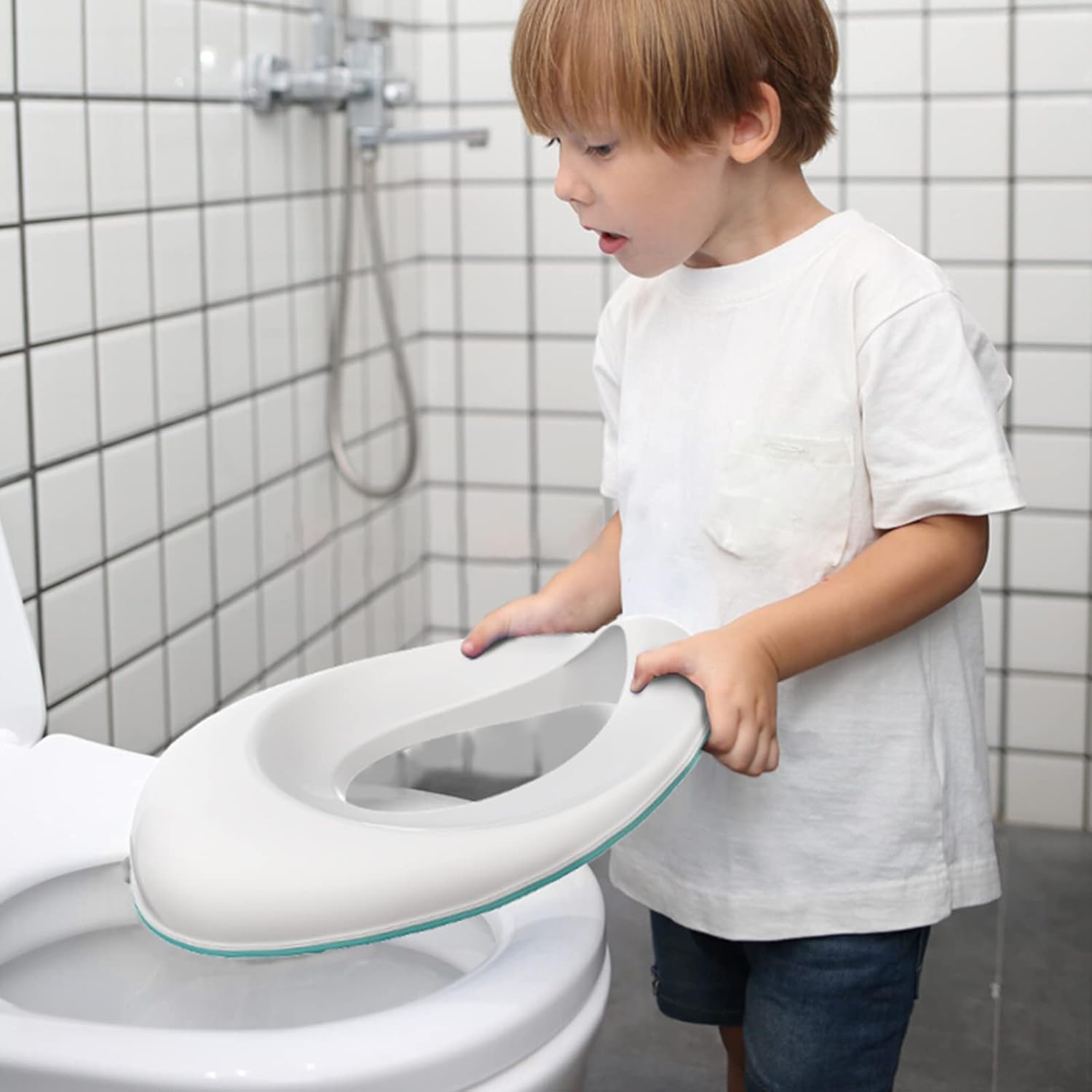 BATTOP Travel Potty Training Seat for Toddler,Kids Portable Foldable Toilet Trainer with Potty Liners,Boys Girls 2-in-1 Go Potty Chair with Carry Bag(Mint Green Potties） : Baby