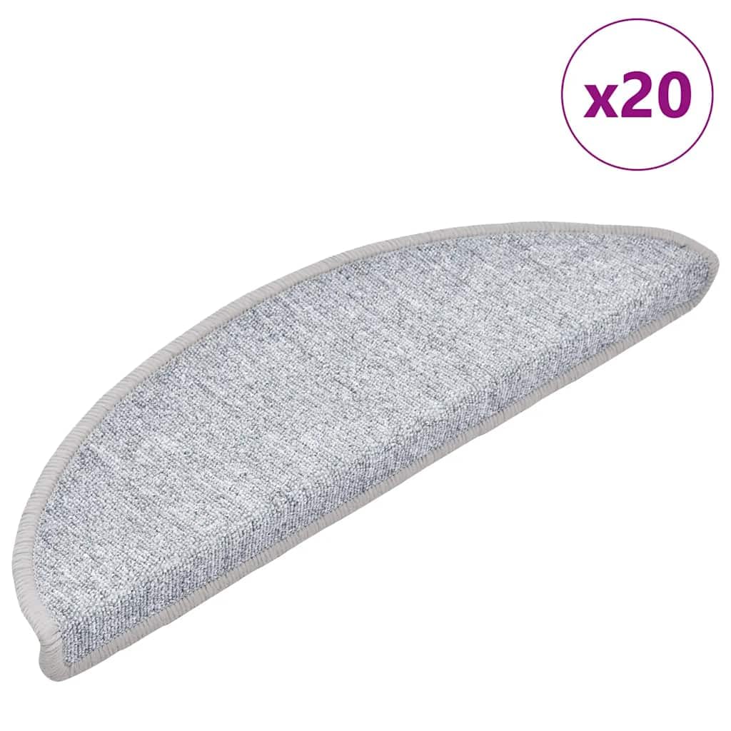 Maty na schody 20 sztuk 56x17x3 cm jasnoszare półokrągłe