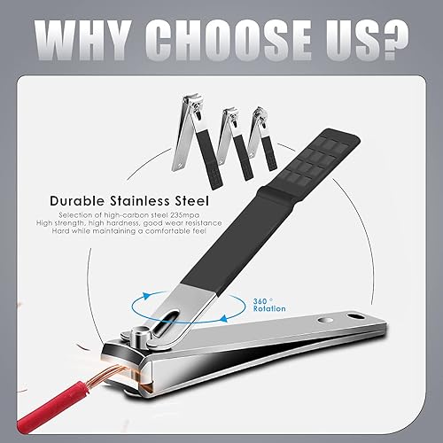 Miniatura 2 de WOAMA Juego de manicura - Kit de pedicura 10 en 1 con bolsa negra, kit de manicura para mujeres y hombres