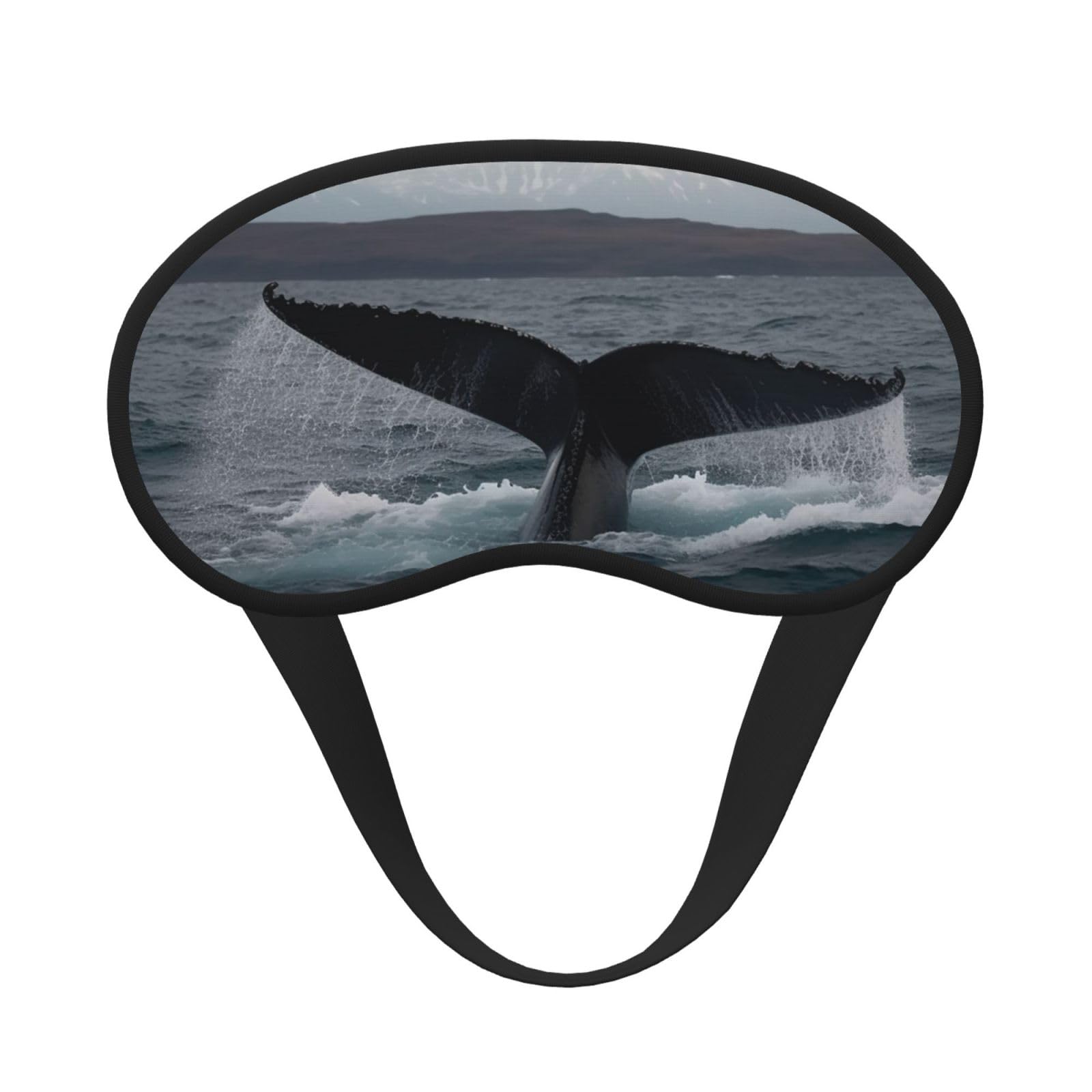 Sleep Mask for Side Sleeper Silk Sleeping Eye Masks with Elastic Strap Super Soft Eye Sleep Shade Cover Humpback Whale Tail Blackout Night Blindfold for Women Men Travel