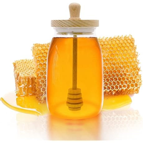 Premium Honey Glass Jar with Dipper