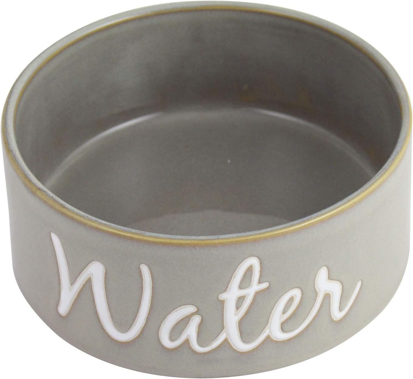 Winifred & Lily Ceramic Pet Bowl for Food & Water, Non-Skid for Small, Large Dogs and Cats with Printed Sayings- Cute, Trendy Dog Supplies (Water)