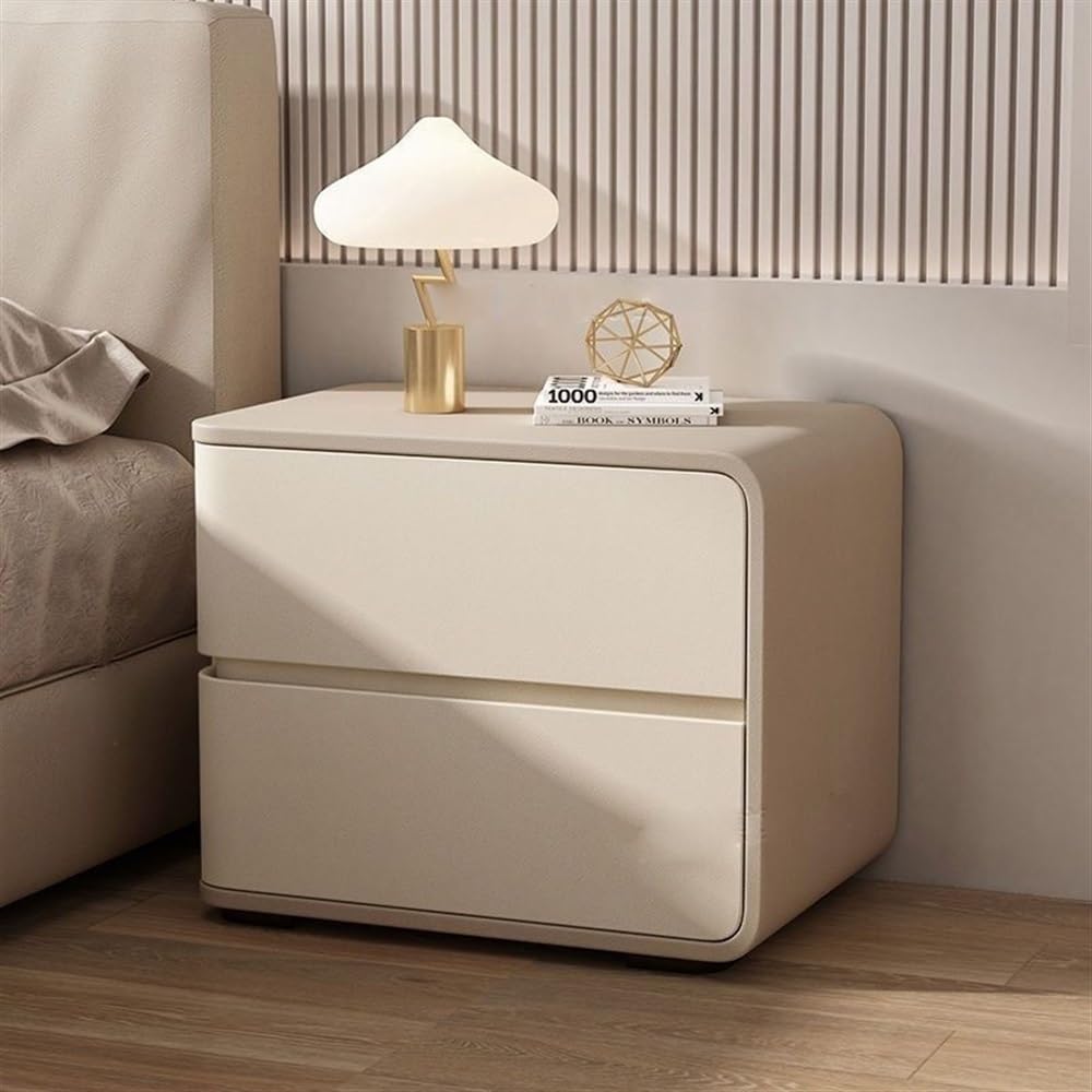 Table de Nuit Minimaliste pour Chambre Zen - Table de Chevet 2 Tiroirs Ambiance Cosy Droite