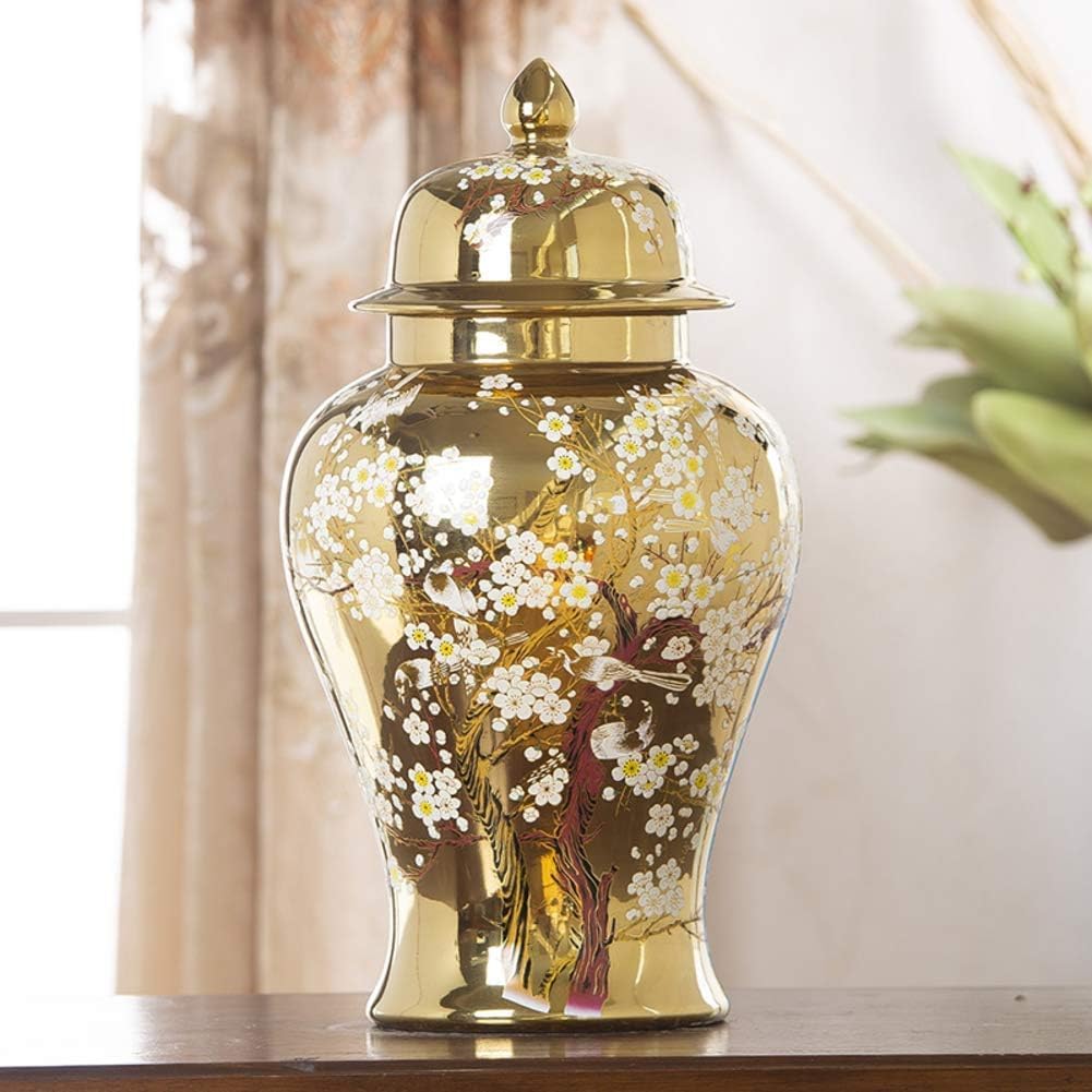 Porcelanowe wazony klasyczny wazon na kwiaty ceramiczne wazony na kwiaty słoik na świątynię do salonu sypialni biura ceremonia ślubna wazon dekoracyjny (B wys. 45 x szer. 25 cm)