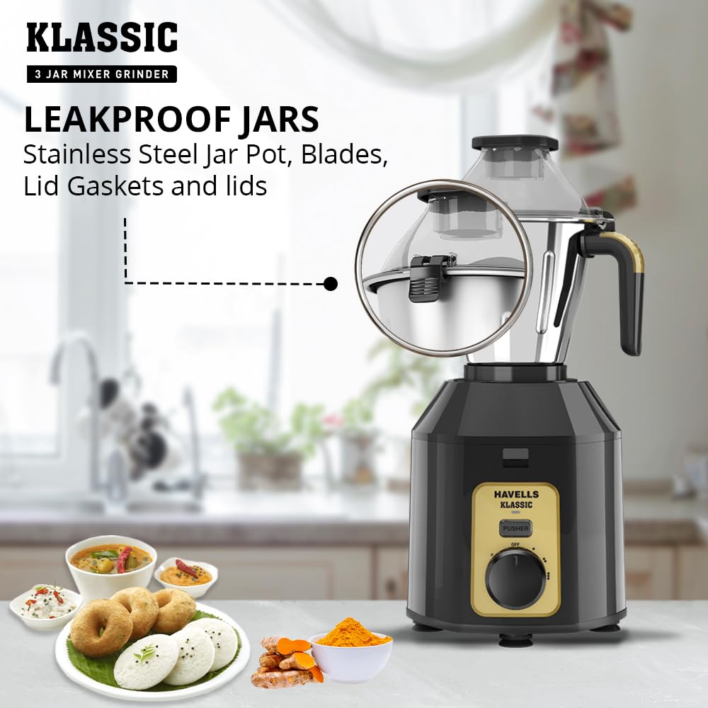 Havells Klassic Mixer Grinder - Powerful & Durable -6