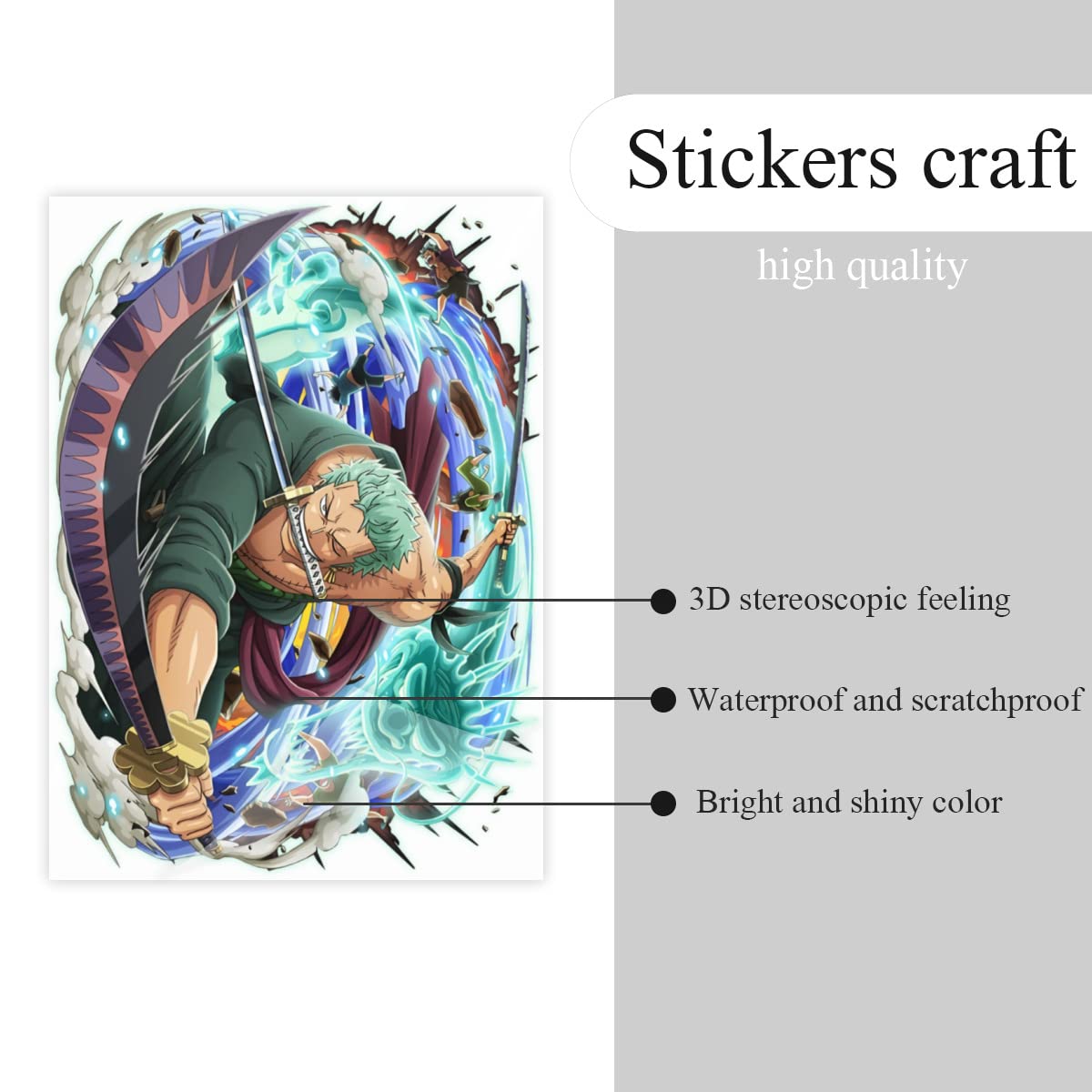 Amazon.co.jp: ワンピース ONE PIECE ゾロ十郎 クリスタルステッカー