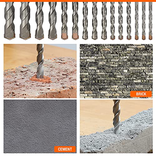 Amazon-Brand--Umi-15-Piece-Masonry-Drill-Set-3456810mm-YG8C-Carbide-Drills-for-Masonry-Brick-Cement-Impact-Drill-Accessories-with-Storage-Case