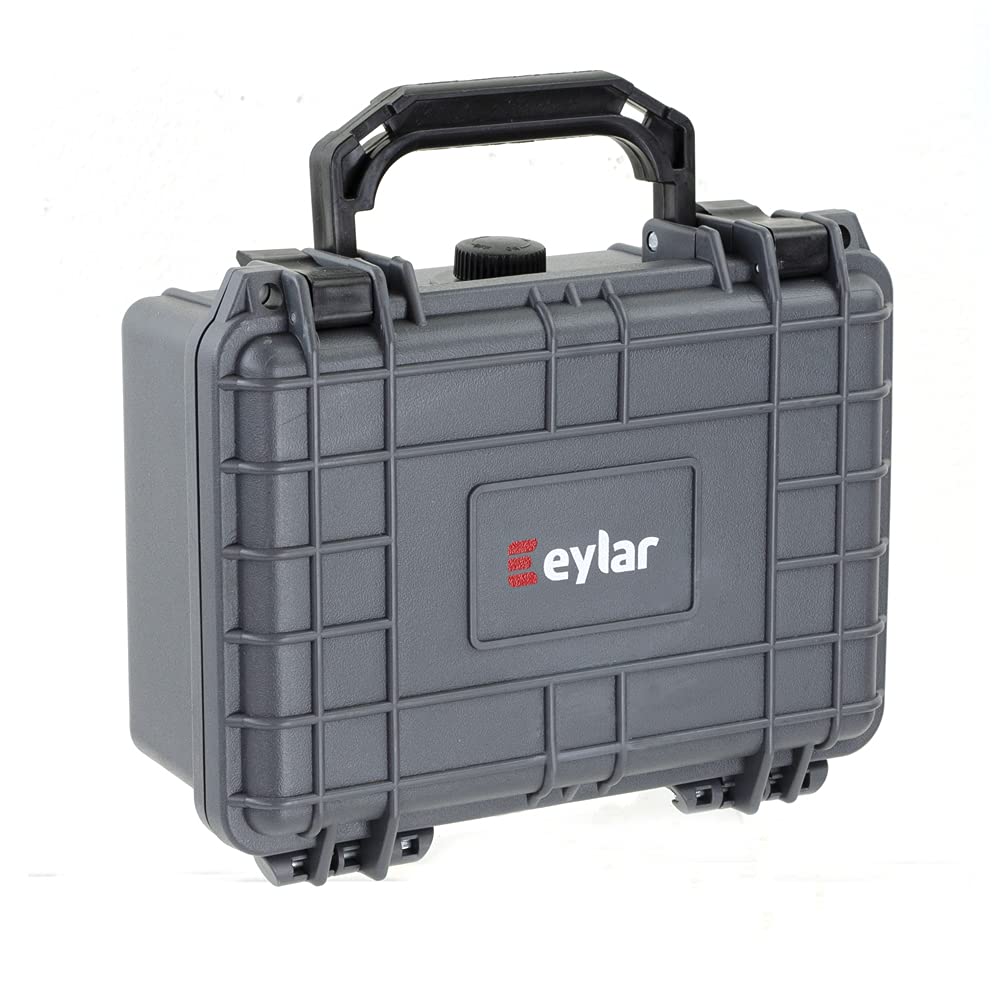 Eylar Protective Hard Case Water & Shock Proof w/Foam TSA Approved 8.12 inch 6.56 inch 3.56 inch (Gray)