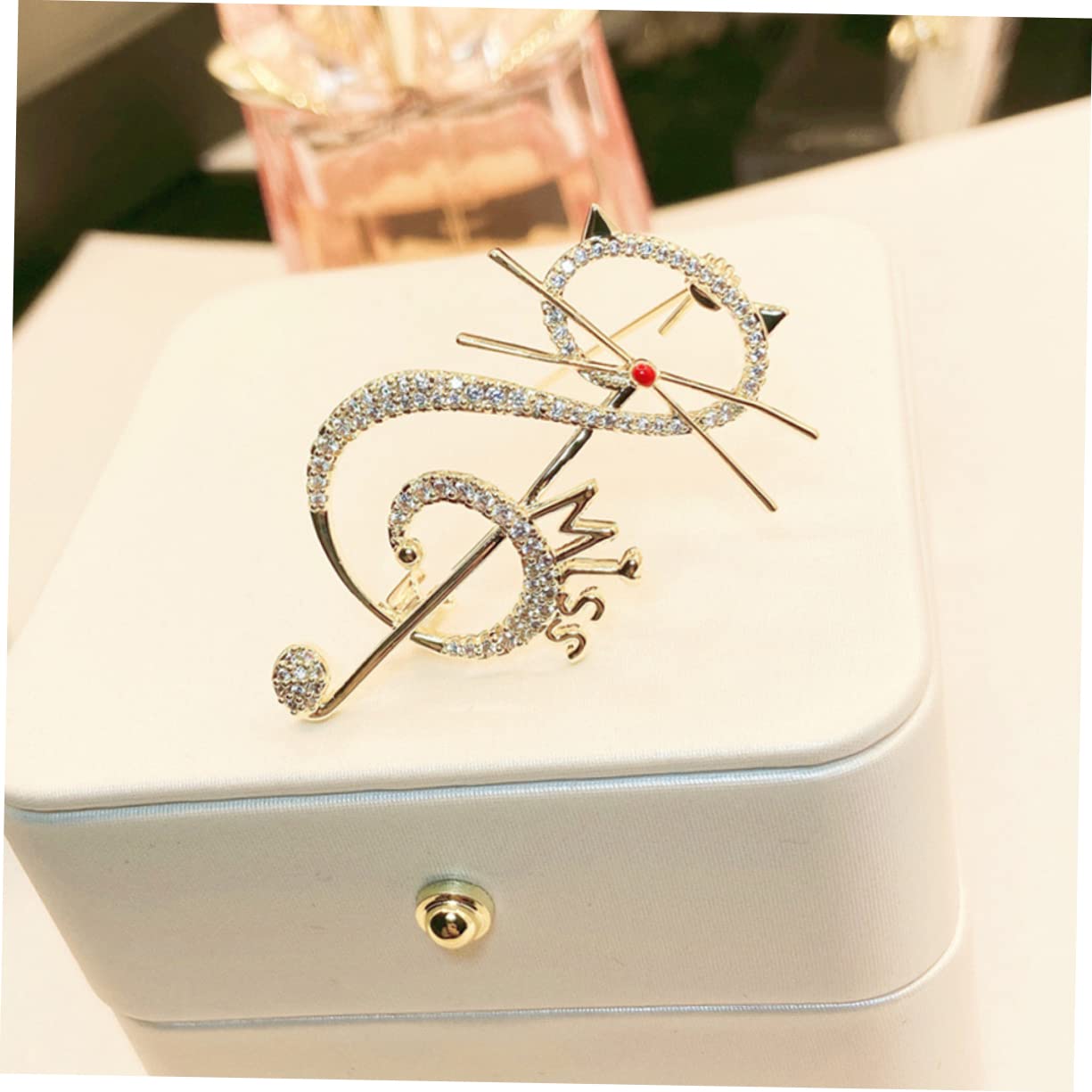 Holibanna Broche De Nota Musical Clips De Broche De Circón Bufanda Bandana Para Mujer Broche Esmaltado Kawaii Adorable Broche De Circón Broche Para Mujer Broches Retro Golden Cobre