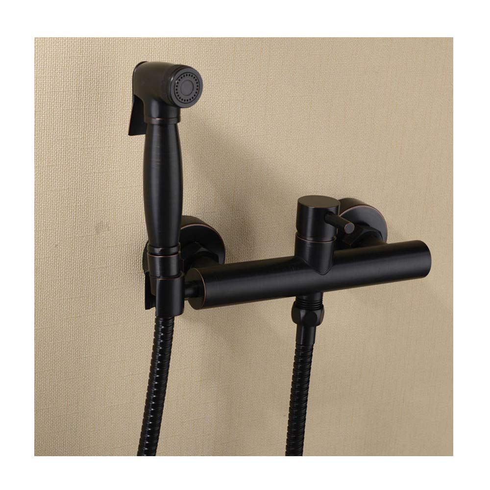 Pulvérisateur de Bidet en Bronze, Robinet de Douche à Main cylindrique, mélangeur Chaud et Froid, pulvérisateur de Toilettes avec Tuyau et Support de Support, pour l'hygiène personnelle ou Le Bain