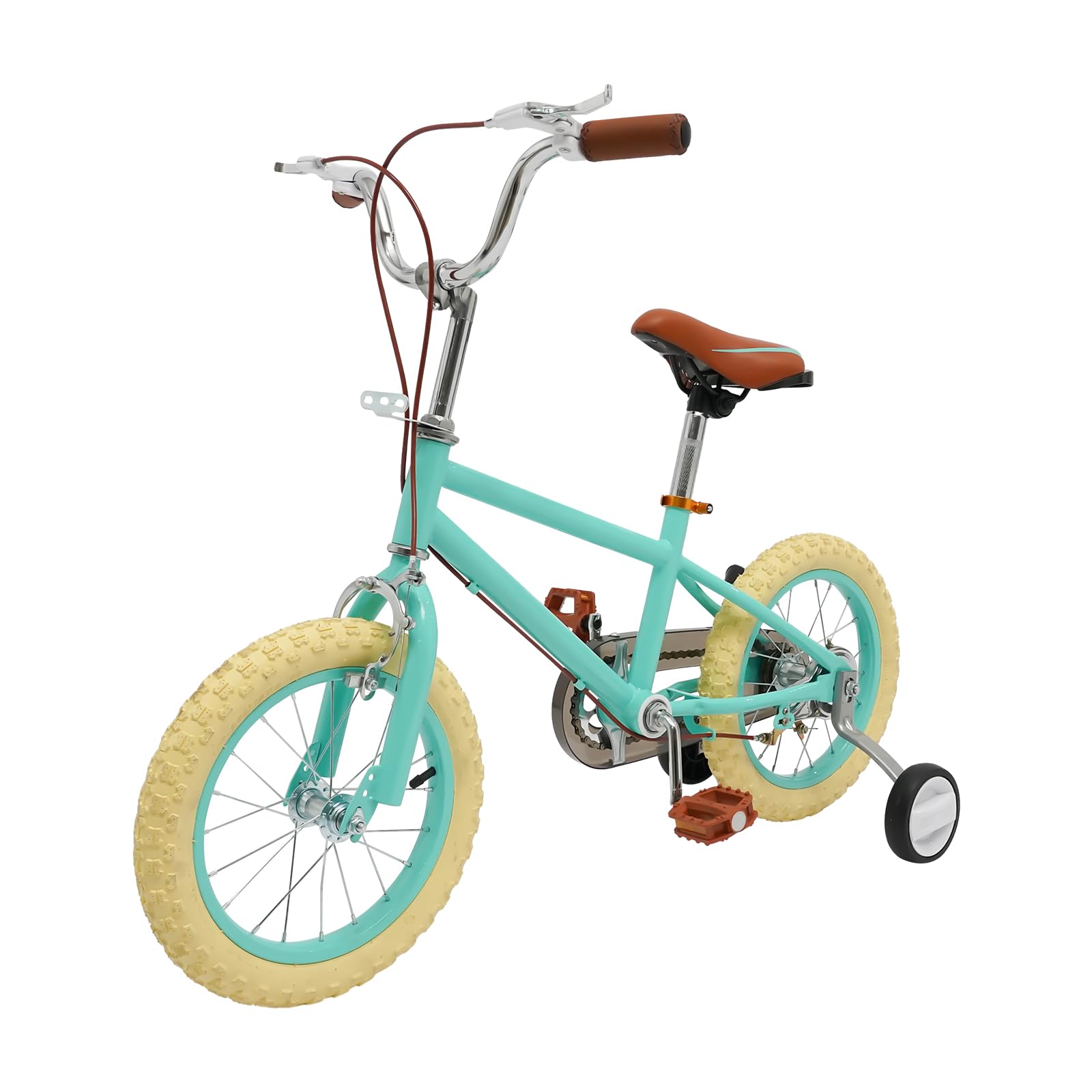 Velo Bicicletta Velo Ragazza Garcon, Bicicletta Stabilizzatori Manubrio Regolabile Sella Freno Sicurezza Protege Catena Riflettori Cestino Borraccia Tempo Libero Città Parco Giardino Velo 14 Pollici