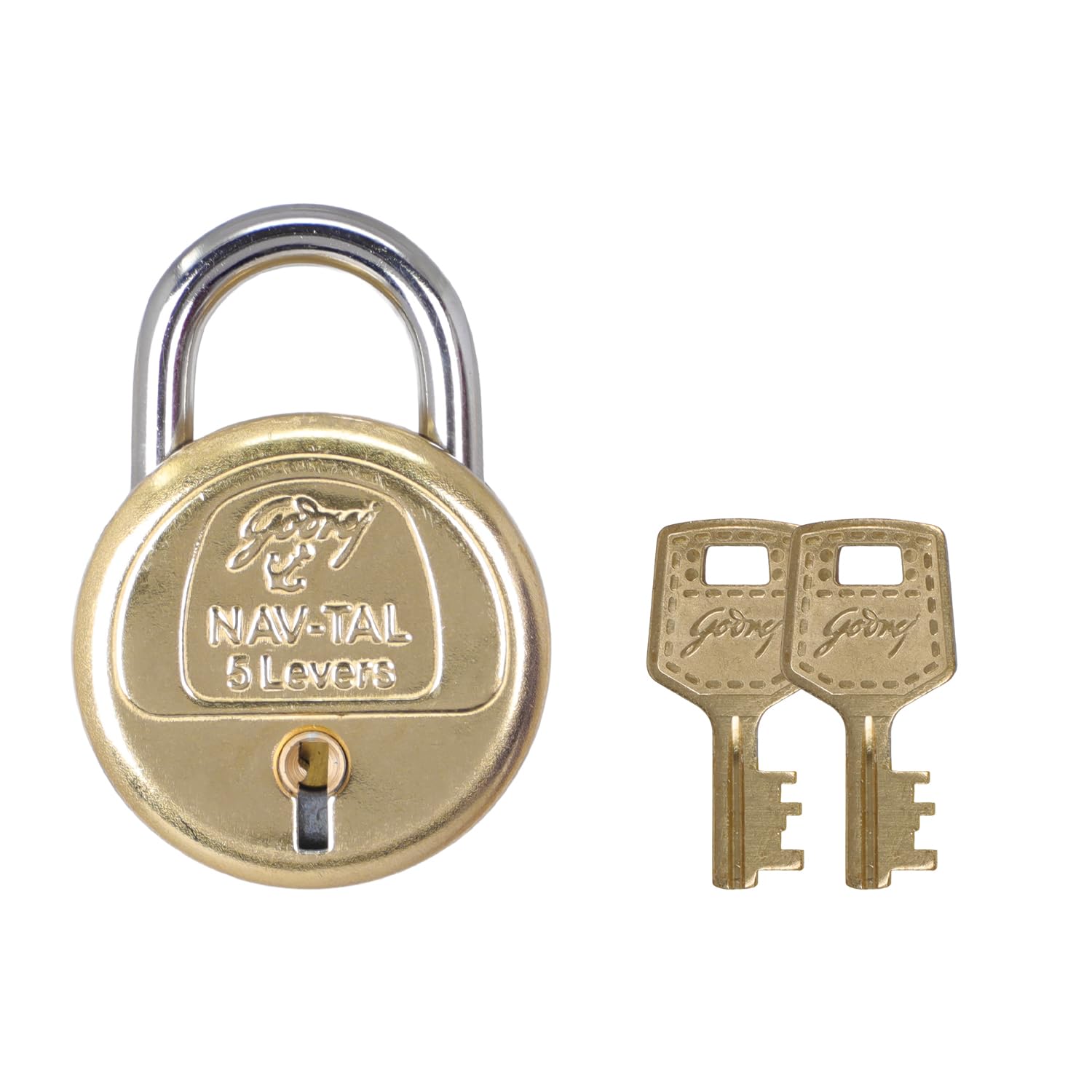 Godrej Locks I Navtal 5 levers 40mm I with 3 Keys I Padlock for Main Door I Gate Lock I Lock for Tool Box, Shutters, Shops & Offices I Corrosion Resistant Shackle I Brass Finish | 1 Year Warranty-image-20
