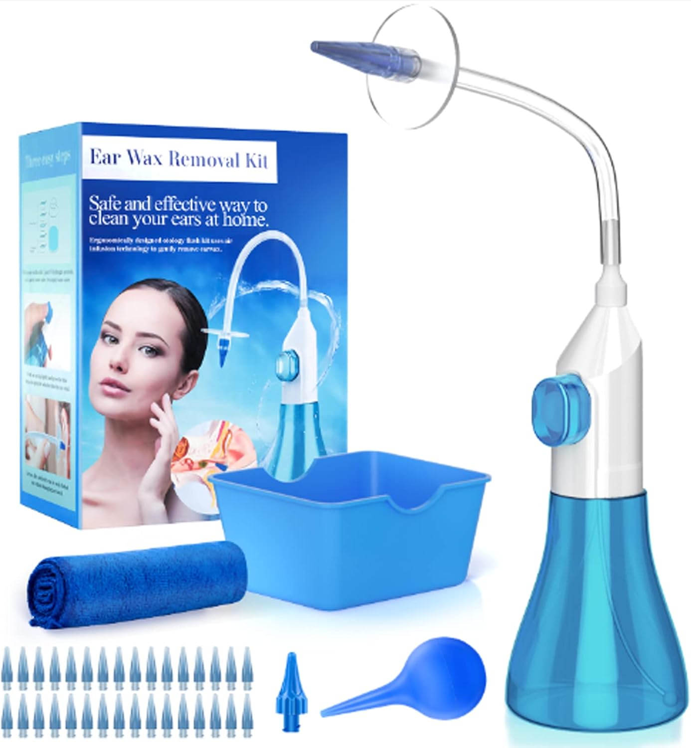 Ear Wax Removal, Ear Cleaner, Earwax Removal Kit, Manual Ear Irrigation Flushing