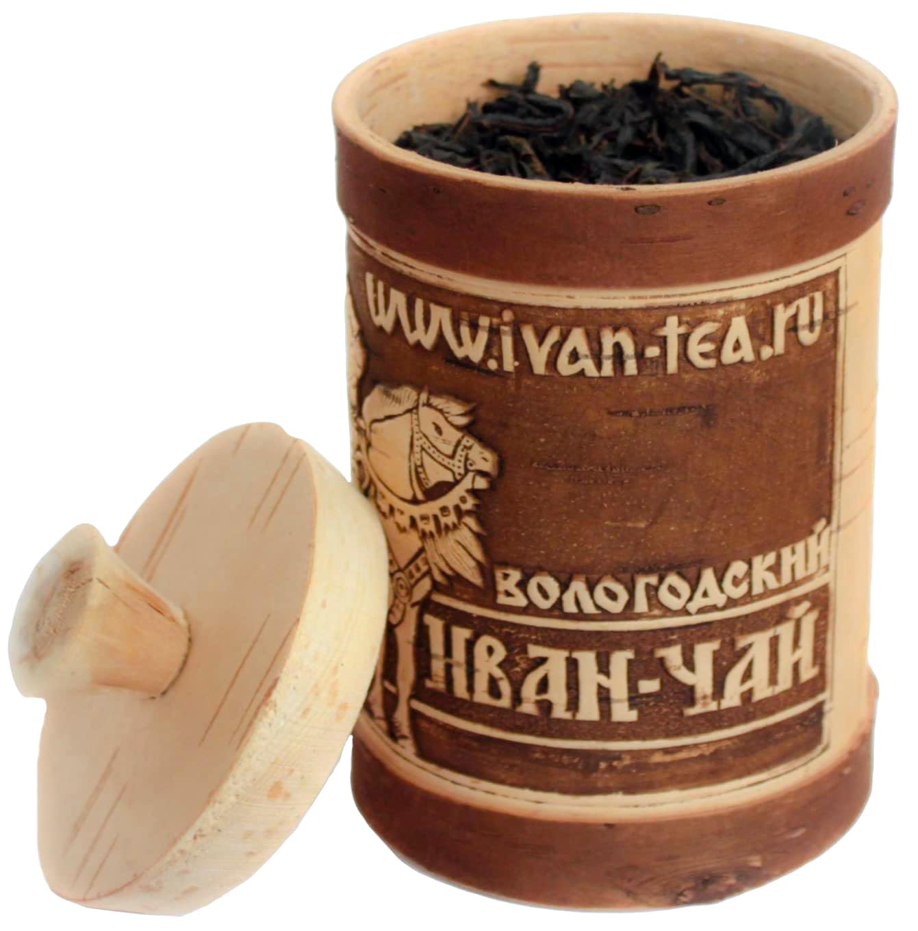 Altarica Willowherb Fireweed Ivan-chai Lose Herbal RussianTea From Vologda in Traditional Birch Bark Gift Box - Tuesok (100g / 3.52 oz)