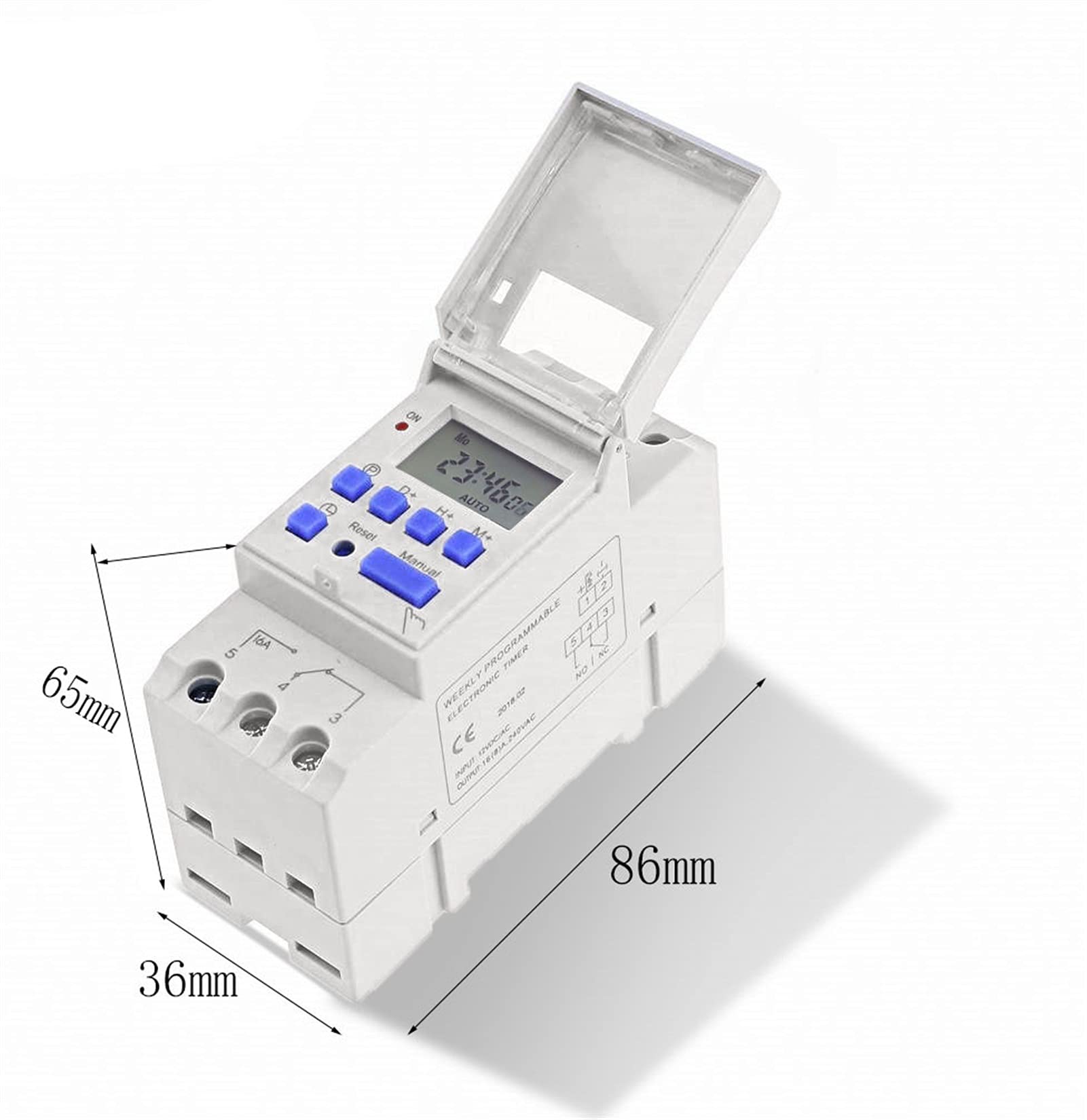 THC15A microordenador programable Temporizador Digital Interruptor Control de relé 12V 24v 110V 220V 16A Montaje en riel DIN (Size : 220V)