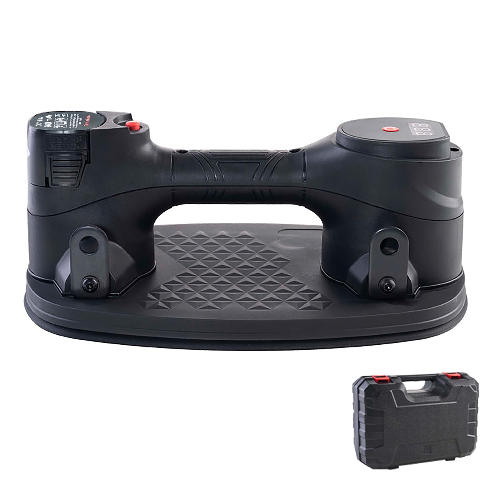 Battery Suction Lifter per piastrelle, vetro, marmo, diametro 24 cm, 2 motori, potenza di aspirazione da 300 kg, display LCD per suction Power & Battery Life, batteria da 2600 mAh