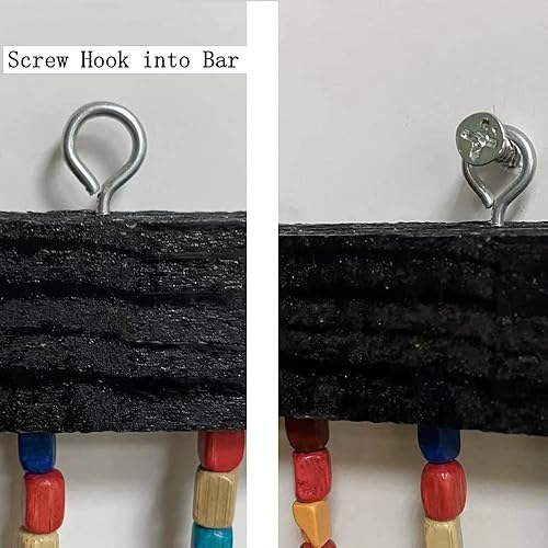 Miniatura 7 de Cortina de madera natural con cuentas de bambú de 41 hebras de color arcoíris hippie boho-bohemio para puerta, 36 x 79 pulgadas (arco iris)