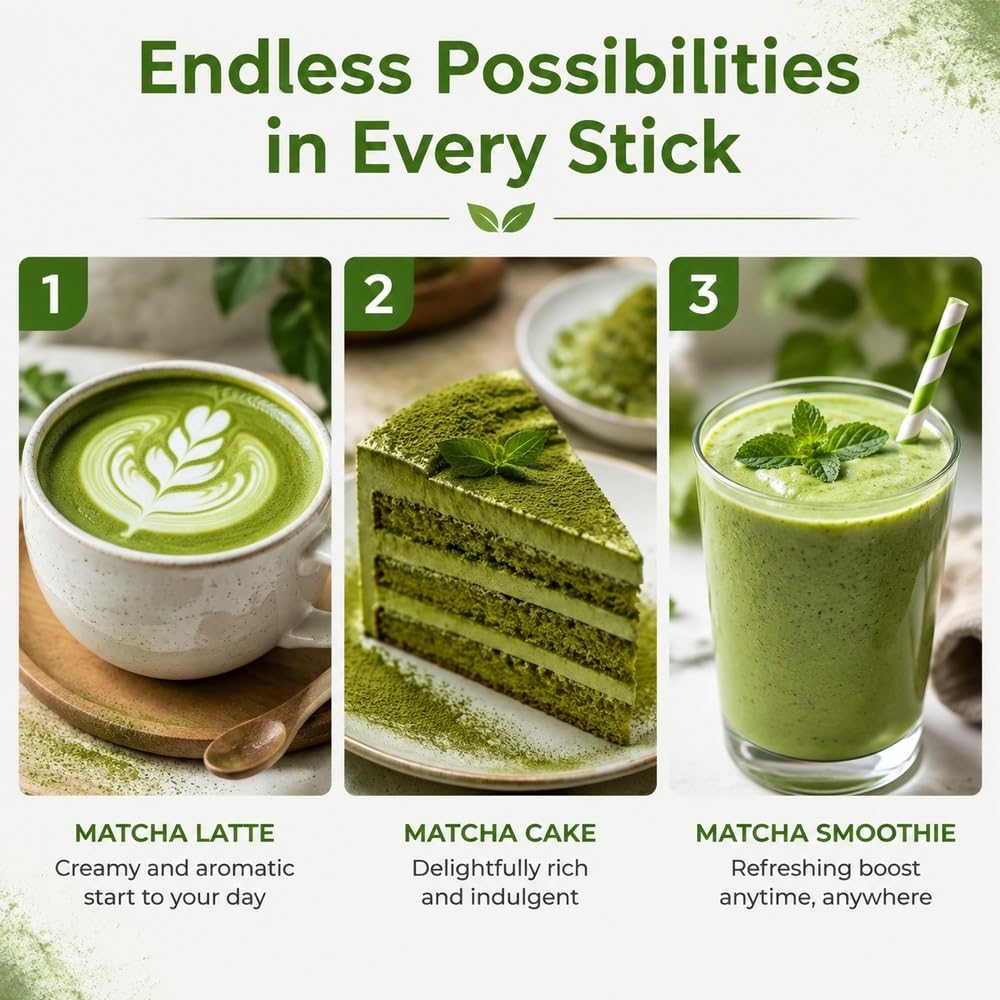 Uroczyste pałeczki w proszku Matcha, mielona, ​​parzona zielona