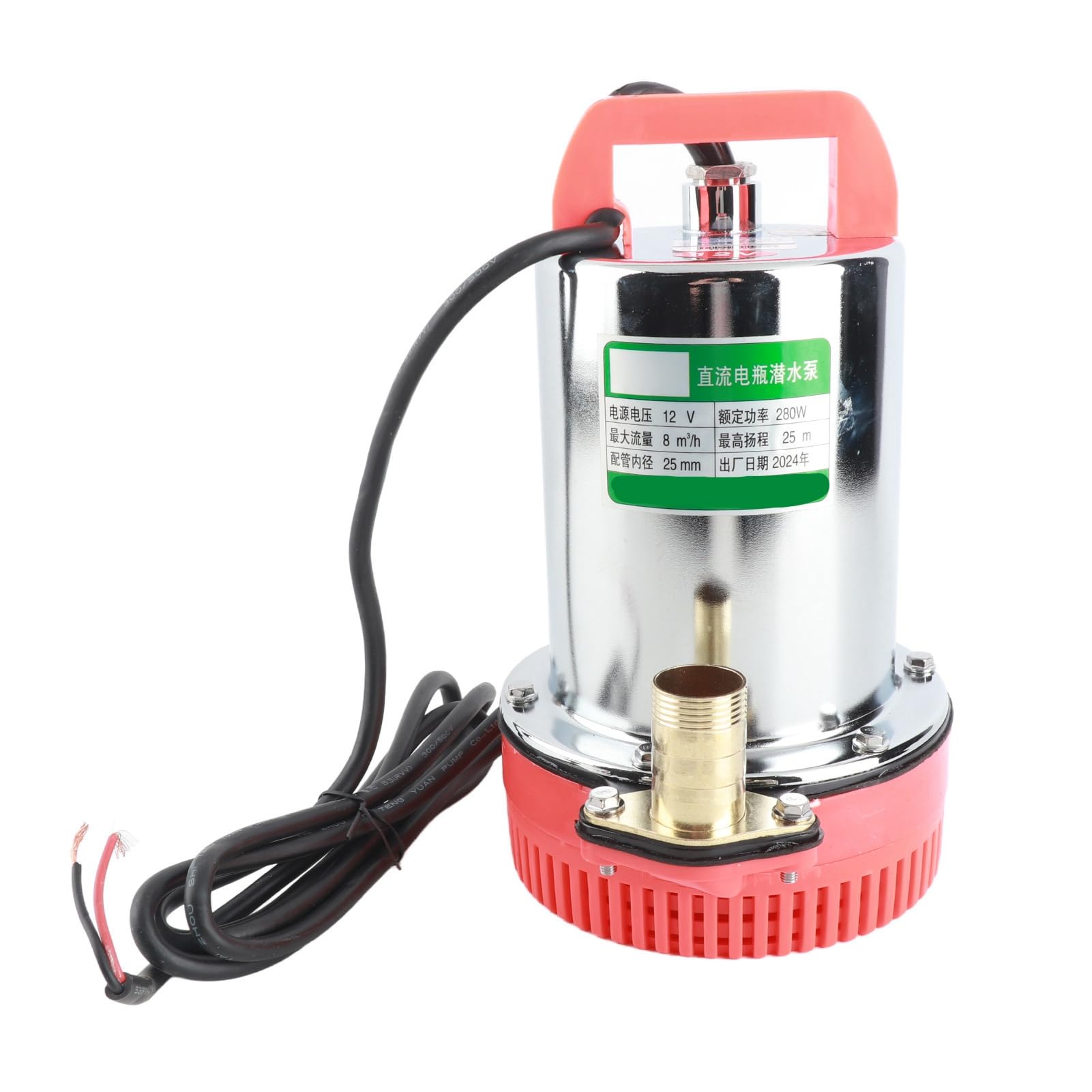 Eujgoov Pompa Sommergibile DC 12V, Pompa per Irrigazione per Pozzi Profondi con Motore in Rame, Potenza 280W per Inverdimento del Giardino e Drenaggio Domestico