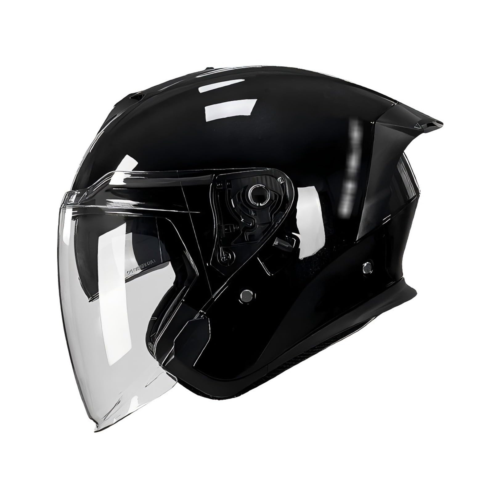 Motorrad-Halbhelm,Moped Helm,Mountainbike Helm,Rollerhelm,Mit Verstellbarer Schnellverschluss Schnalle,Für Erwachsene Männer Frauen Black,XXXL