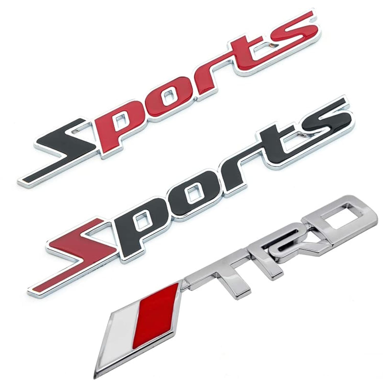 [ 3 Pack]3D Metal Car Stickers,Car Motorcycle Emblem Badge,Car Styling Emblem (Sports)