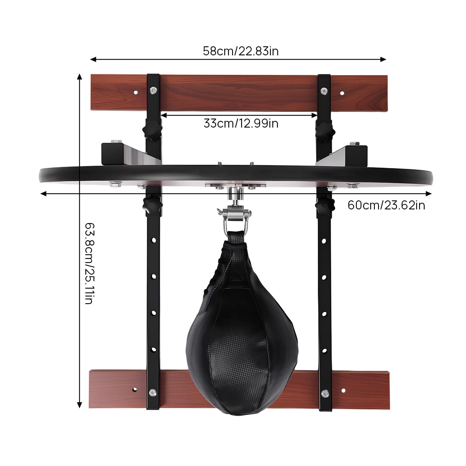 SpaceBovae Speed Bag Platform Kit, Height Adjustable Boxing Training Equipment with Air Pump 360° Swivel, Wall Mount Punching Bag Boxing Training Full Kit for Fitness Enthusiasts
