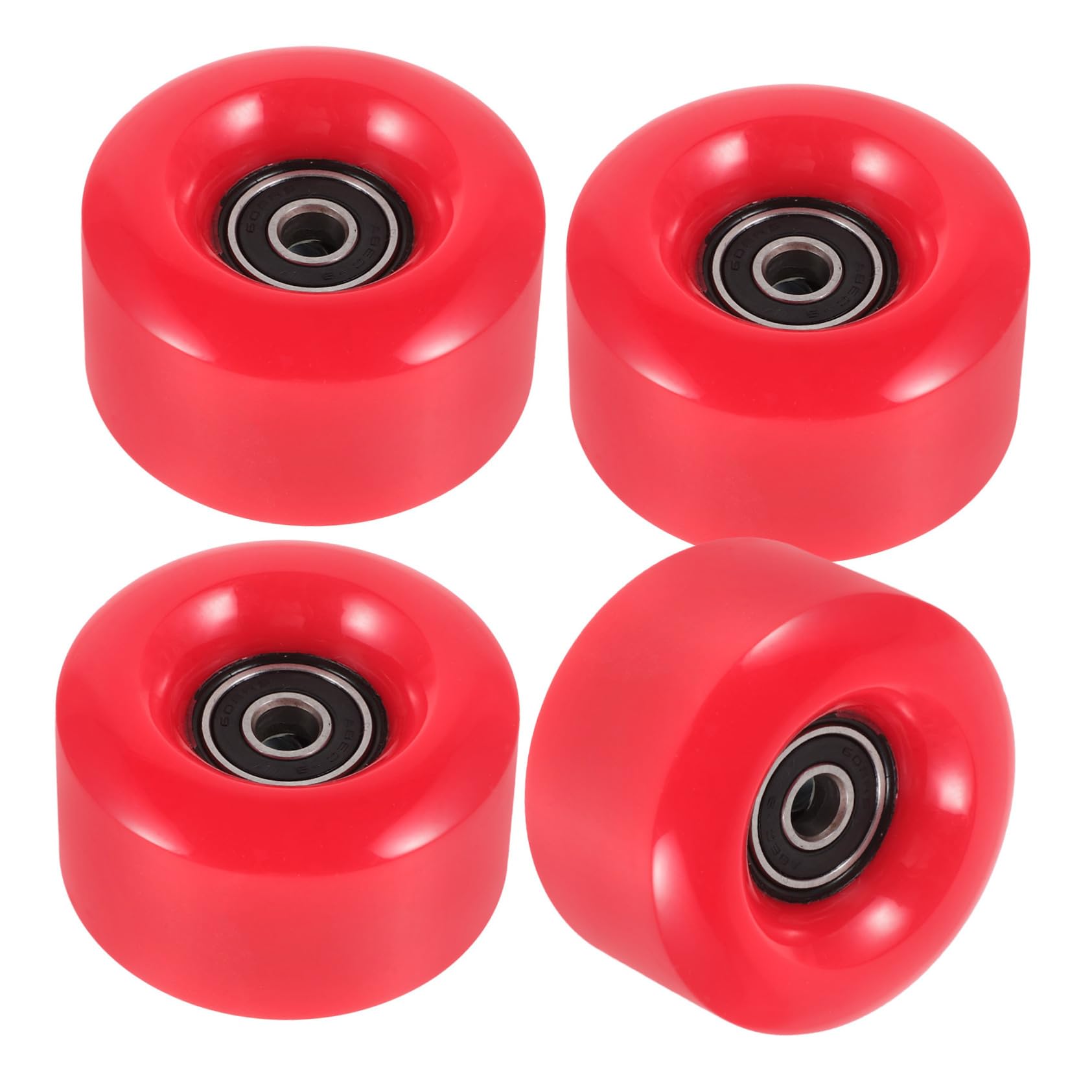 ibasenice 4pcs High Elasticity Roller Skating Wheels with Bearings Smooth Stable PU Replacement Wheels for Inline Skates Stylish Design for All Skating Terrains
