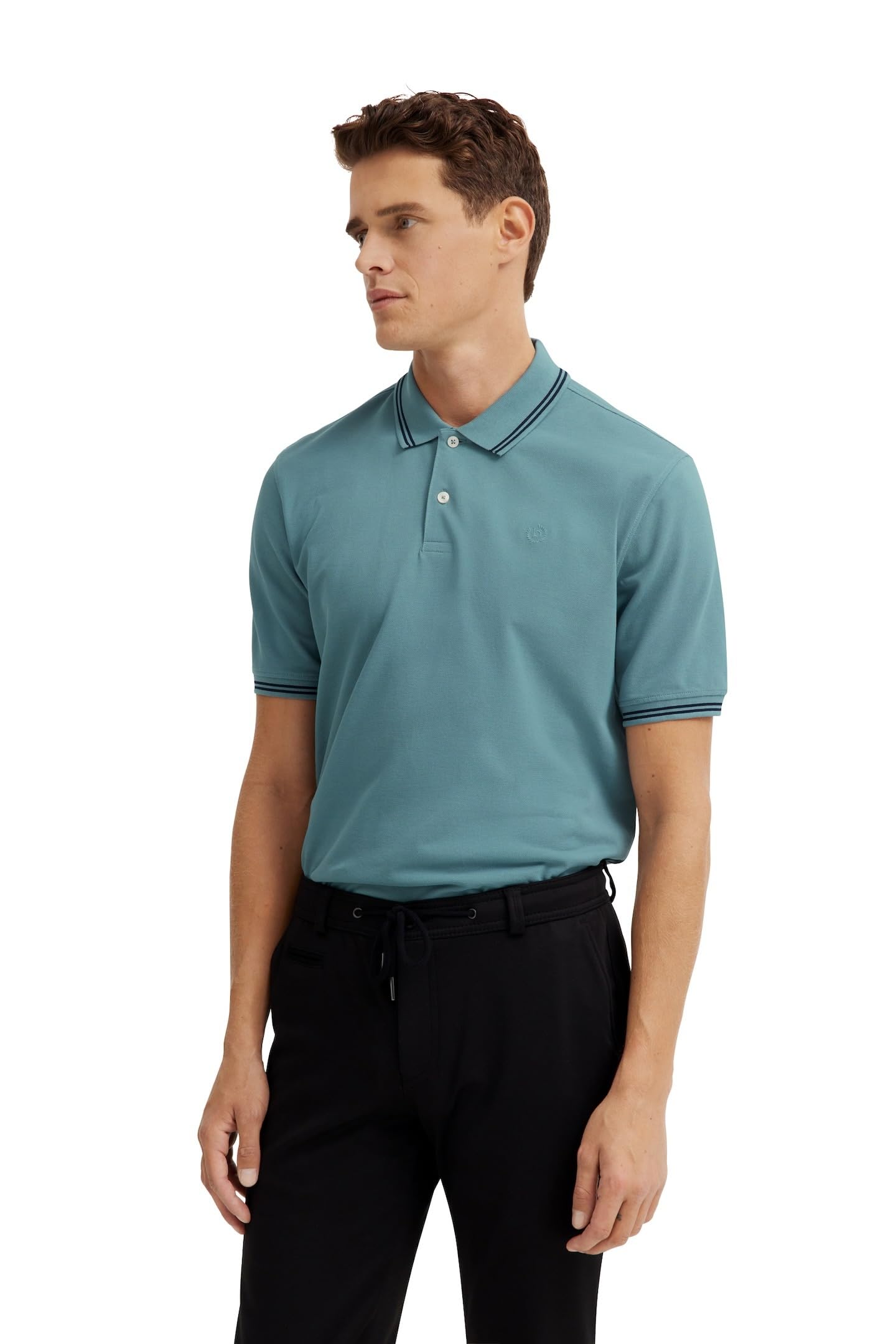 bugatti Men's Polo Short Sleeve Modern Elegant Cotton Classic Comfortable Summer Casual, 550-Bottle Green, XL