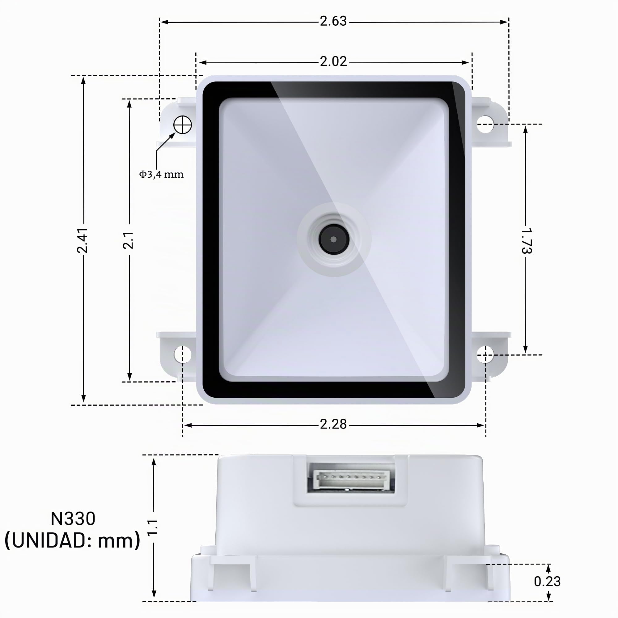 Tera 2D QR Embedded escáner de código de barras Módulo de escaneo fijo Escaneo automático 1D Mini lector de códigos de barras 3100