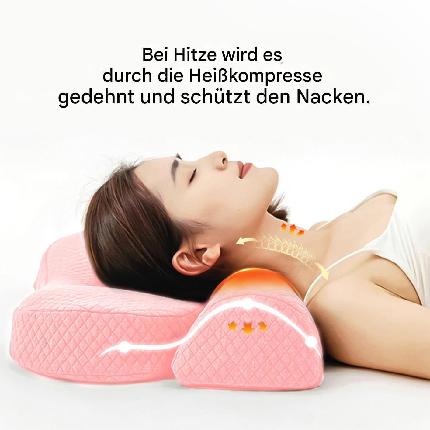 Almohada con soporte para el cuello, almohada de enfriamiento cervical, almohada ergonómica de espuma viscoelástica para dormir de espalda, hombres y mujeres, carrito de viaje, avión, dormitorio,