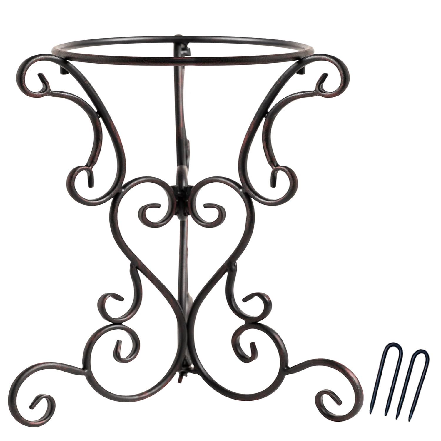 Snapklik.com : 9" Metal Gazing Ball Stand, Scroll …