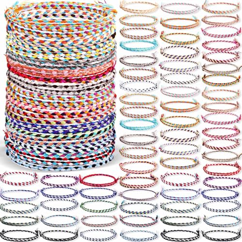 Woven Wrap Friendship Bracelets Beach String Bracelets Handmade Braided Bracelet Adjustable Thread Bracelets for Women Party Favors Birthday Gifts